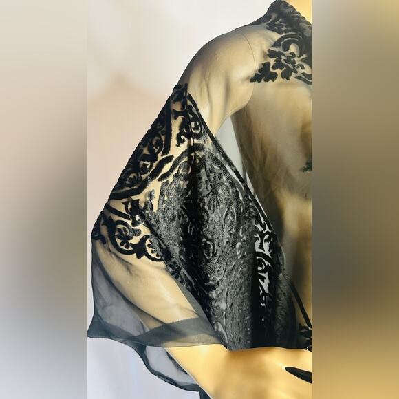 Sheer Velvet Filagree Kimono Robe – Sexy & Versatile Boho Coverup - Picture 6 of 6